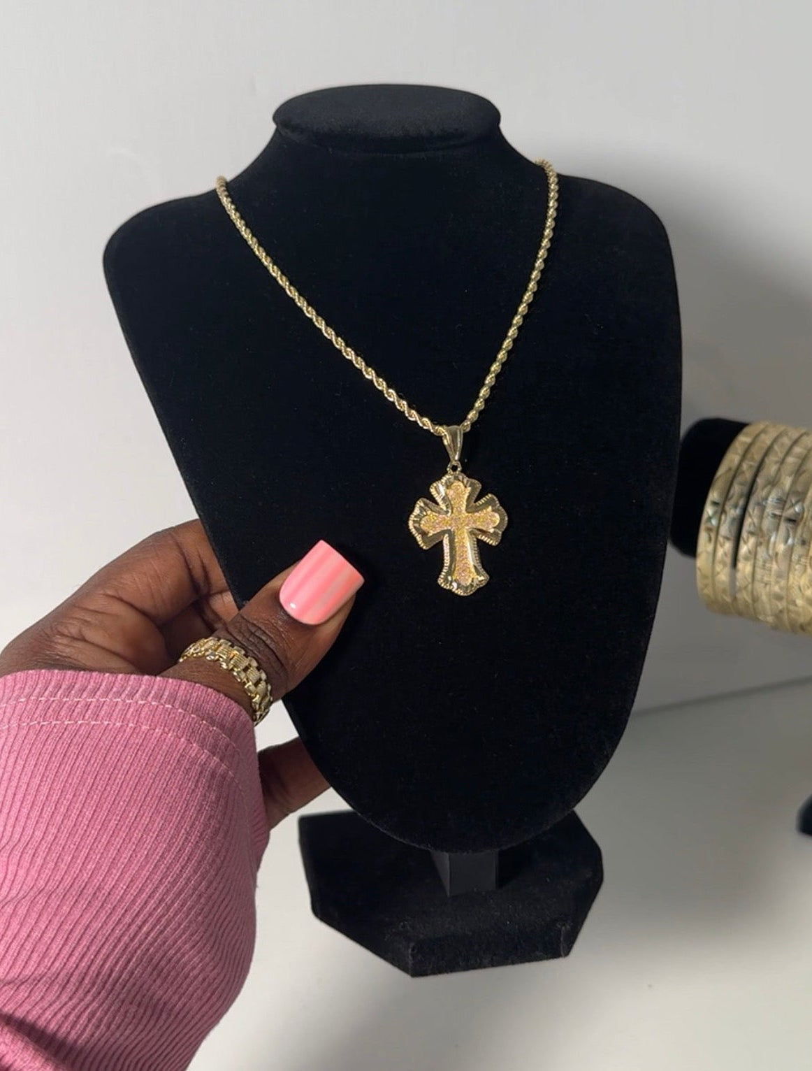 CHROME CROSS NECKLACE