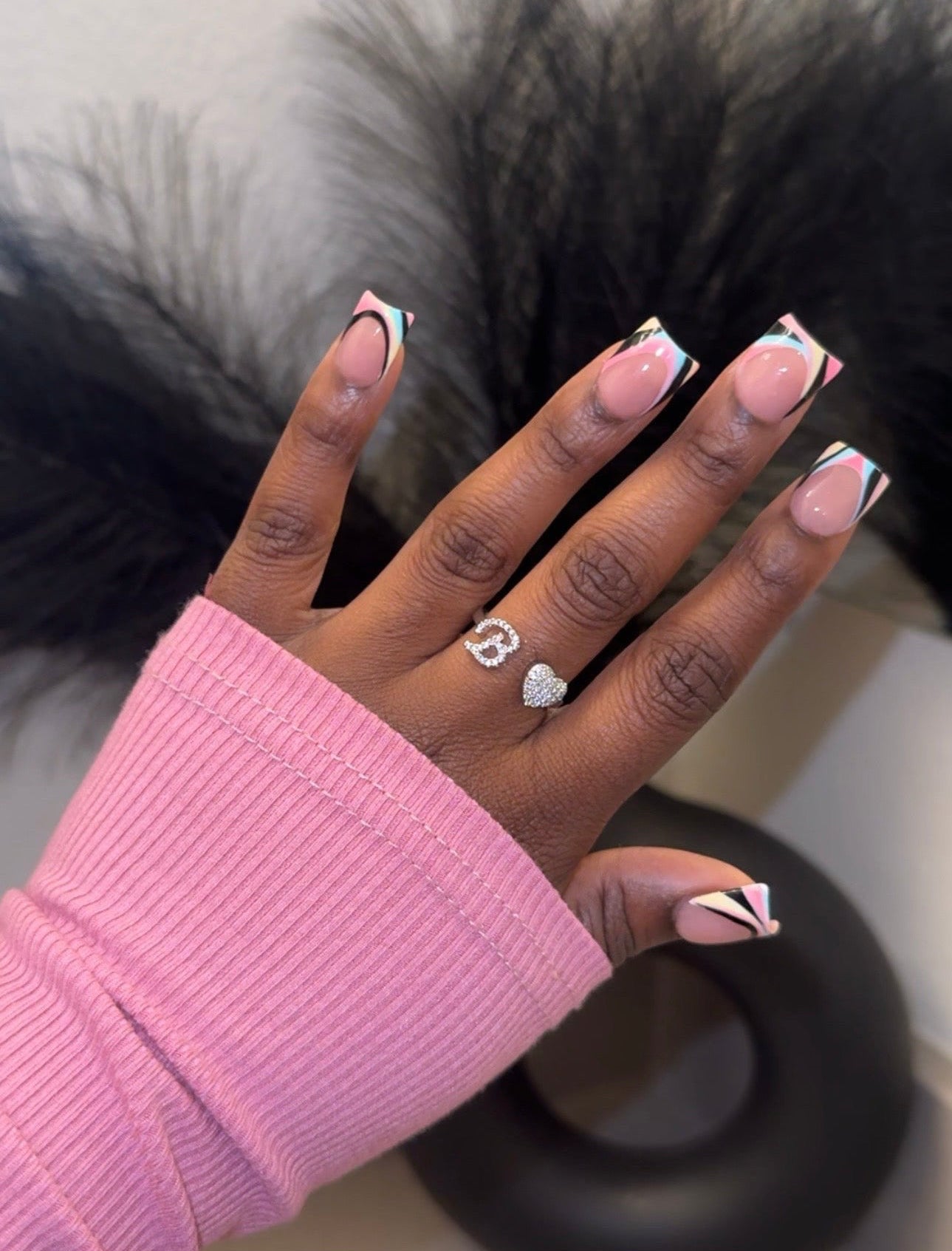 INITIAL HEART RING