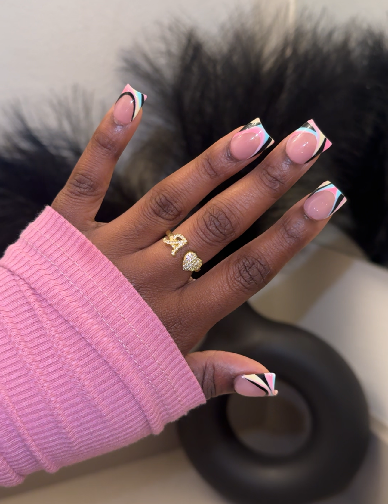 INITIAL HEART RING